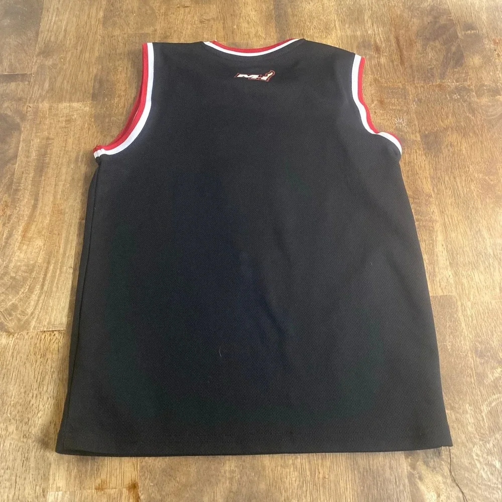 Miami Heat NBA black red sleeveless mesh throwback‎ youth jersey SIZE 14-16